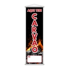 Banner Aqui Tem Carvão Preço Fundo Branco Lona 100x30cm