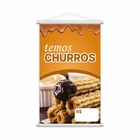 Banner Temos Churros Doce Lanche Comida Lona 80x50cm