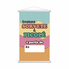 Banner Temos Sorvete E Picolé Gelado Doce Lona Grande