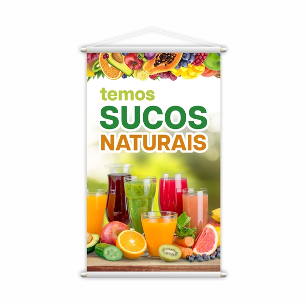 Banner Temos Sucos Naturais Frutas Bebida Lona Grande