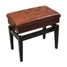 Banqueta,banco P/piano,c/porta Livros,reg De Altura,vermelho