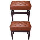 Banqueta,banco P/piano,c/porta Livros,reg De Altura,vermelho