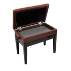 Banqueta,banco P/piano,c/porta Livros,reg De Altura,vermelho