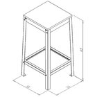 Banqueta 31x65cm  Preto Fosco