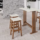 Banqueta 70cm Trevo  Pinhão/branco