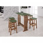 Banqueta 70cm Trevo  Pinhão/verde Musgo