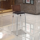 Banqueta 75cm Cecilia Cromado/marrom - Fil Móveis