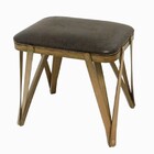 Banqueta Acento Reversível Pu Marrom 50x51x38cm