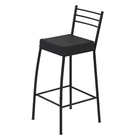 Banqueta Aço Alta Paris Preta 75x39cm