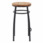 Banqueta Aço Alta Viracopos 60x35x33cm Preta Metalnew