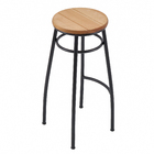 Banqueta Aço Alta Viracopos 75x35x33cm Preta Metalnew