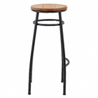 Banqueta Aço Alta Viracopos 75x35x33cm Preta Metalnew