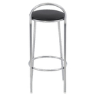 Banqueta Aço Média com Encosto 67x34cm Cinza e Preta Metalnew