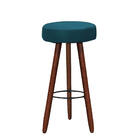 Banqueta Alex Suede Azul Turquesa Pés Palito Bnn Decor