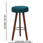 Banqueta Alex Suede Azul Turquesa Pés Palito Bnn Decor