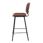 Banqueta Ally Courino Marrom Com Base Aço Preto 102cm  - 52733