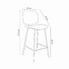 Banqueta Ally Courino Marrom Com Base Aço Preto 102cm  - 52733