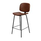 Banqueta Ally Courino Marrom Com Base Aço Preto 102cm  - 52733