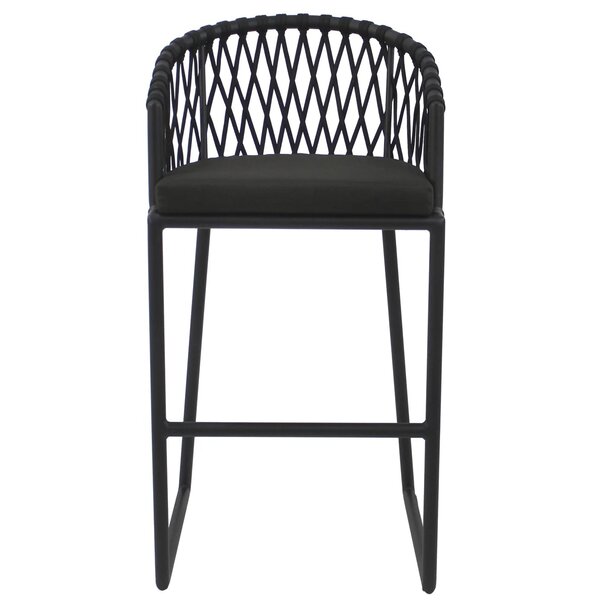 Banqueta Alta 100cm Com Encosto Eros Preto