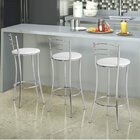 Banqueta Alta 3 Arames  Cromado/branco