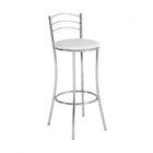 Banqueta Alta 3 Arames  Cromado/branco