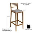 Banqueta Alta 75cm Com Assento Estofado Ref 255 Imbuia