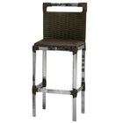 Banqueta Alta Alumínio Vigor  Tabaco/alumínio Polido