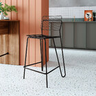 Banqueta Alta Aramada Com Aço Preto Pb27-69 Pozza