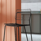 Banqueta Alta Aramada Com Aço Preto Pb27-69 Pozza