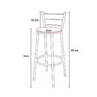 Banqueta Alta Assento Ratan Branca Retro Amarelo