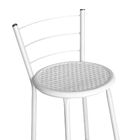 Banqueta Alta Assento Ratan Branca Retro - Laca Branca