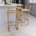Banqueta Alta Balcão Bistrô Dourada Confort Industrial Premiu