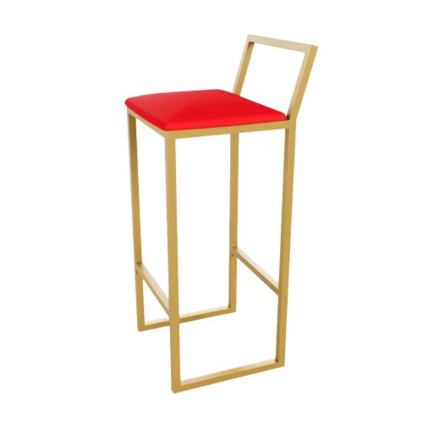 Banqueta Alta Balcão Bistrô Dourada Confort Industrial Premiu