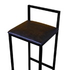 Banqueta Alta Bar Balcão Bistrô Industrial Preta Estofado Mar