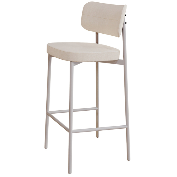 Banqueta Alta Bar Cozinha Sala De Jantar Aço Branco Kaira C01