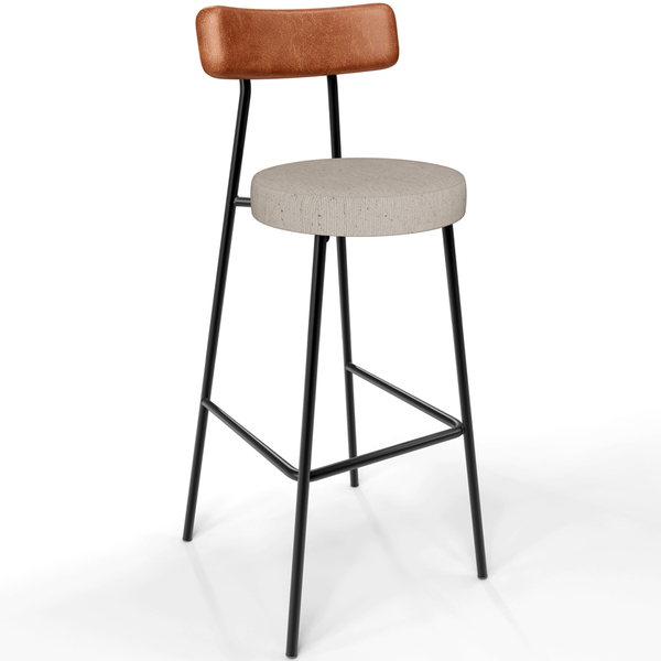 Banqueta Alta Bar Cozinha Sala De Jantar Aço Milão L02 Courís