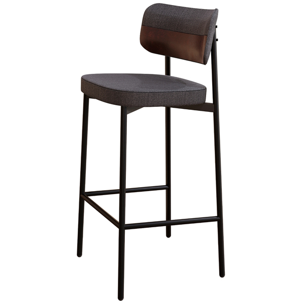 Banqueta Alta Bar Cozinha Sala De Jantar Aço Preto Kaira C01