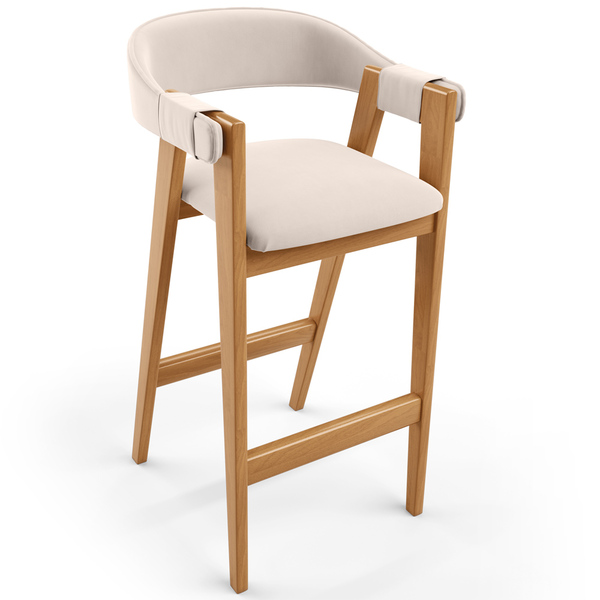 Banqueta Alta Bar Cozinha Sala De Jantar Bar Nadja L02 Suede