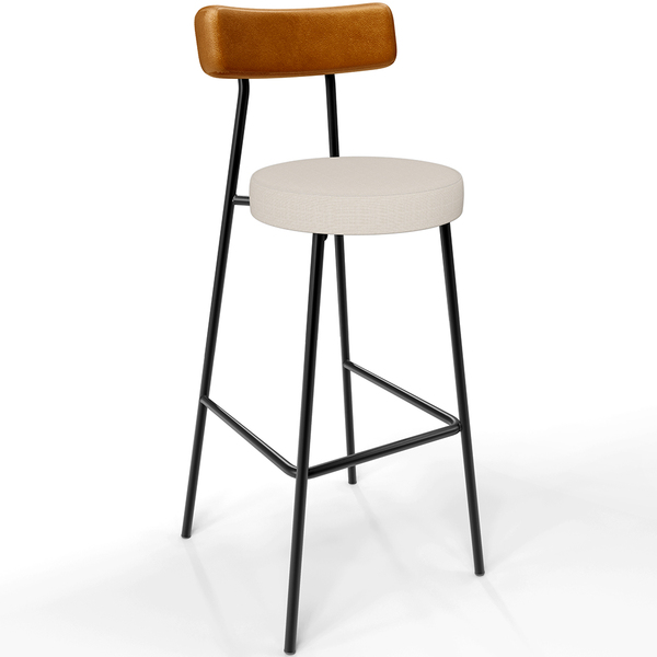 Banqueta Alta Bar Cozinha Sala De Jantar Em Aço Milão L02 Cou