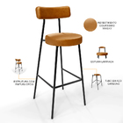 Banqueta Alta Bar Cozinha Sala De Jantar Estrutura Em Aço Mil