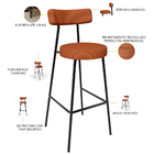 Banqueta Alta Bar Cozinha Sala De Jantar Estrutura Em Aço Mil