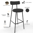 Banqueta Alta Bar Cozinha Sala De Jantar Estrutura Em Aço Mil