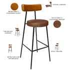 Banqueta Alta Bar Cozinha Sala De Jantar Milão L02 Couríssimo