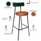 Banqueta Alta Bar Cozinha Sala De Jantar Milão L02 Facto Verd