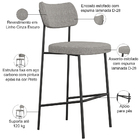 Banqueta Alta Bar Cozinha Sala De Jantar Preto Elira L02 Linh