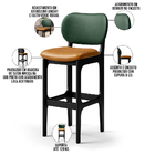 Banqueta Alta Bar Cozinha Sala Jantar Betta L02 Preto Facto V