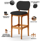 Banqueta Alta Bar Cozinha Sala Jantar Fixa Betta L02 Imbuia F