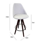 Banqueta Alta Bar Decorativa Sophia Tecido Linho Pés Madeira