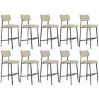 Banqueta Alta Bar Estofada Kit 10 Milli Linho Areia A14 - Mpo