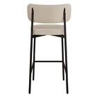 Banqueta Alta Bar Estofada Kit 2 Ella M25 Linho Areia - Mpoze